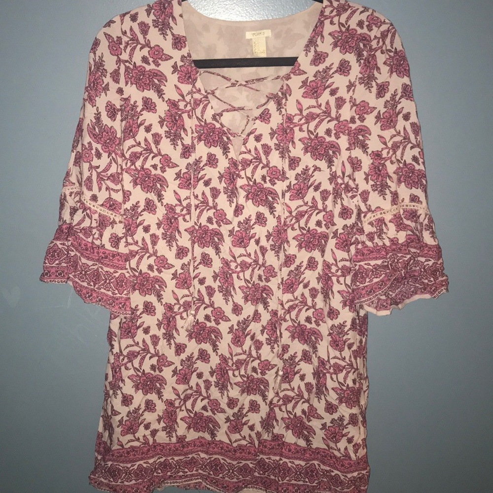 Floral Lace Up Shift Dress//Forever 21
